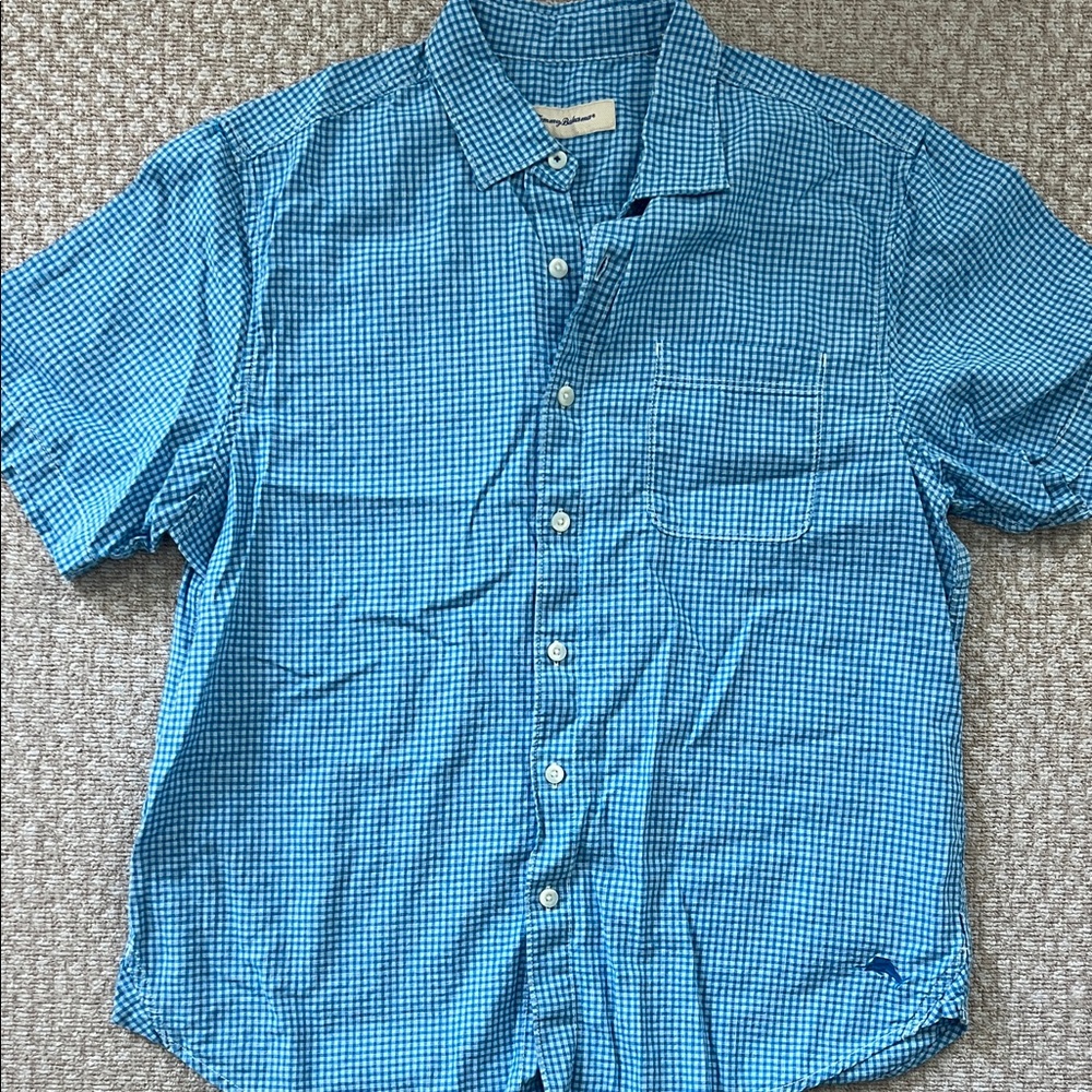 Tommy Bahama Aqua Checkered Men's Shirt